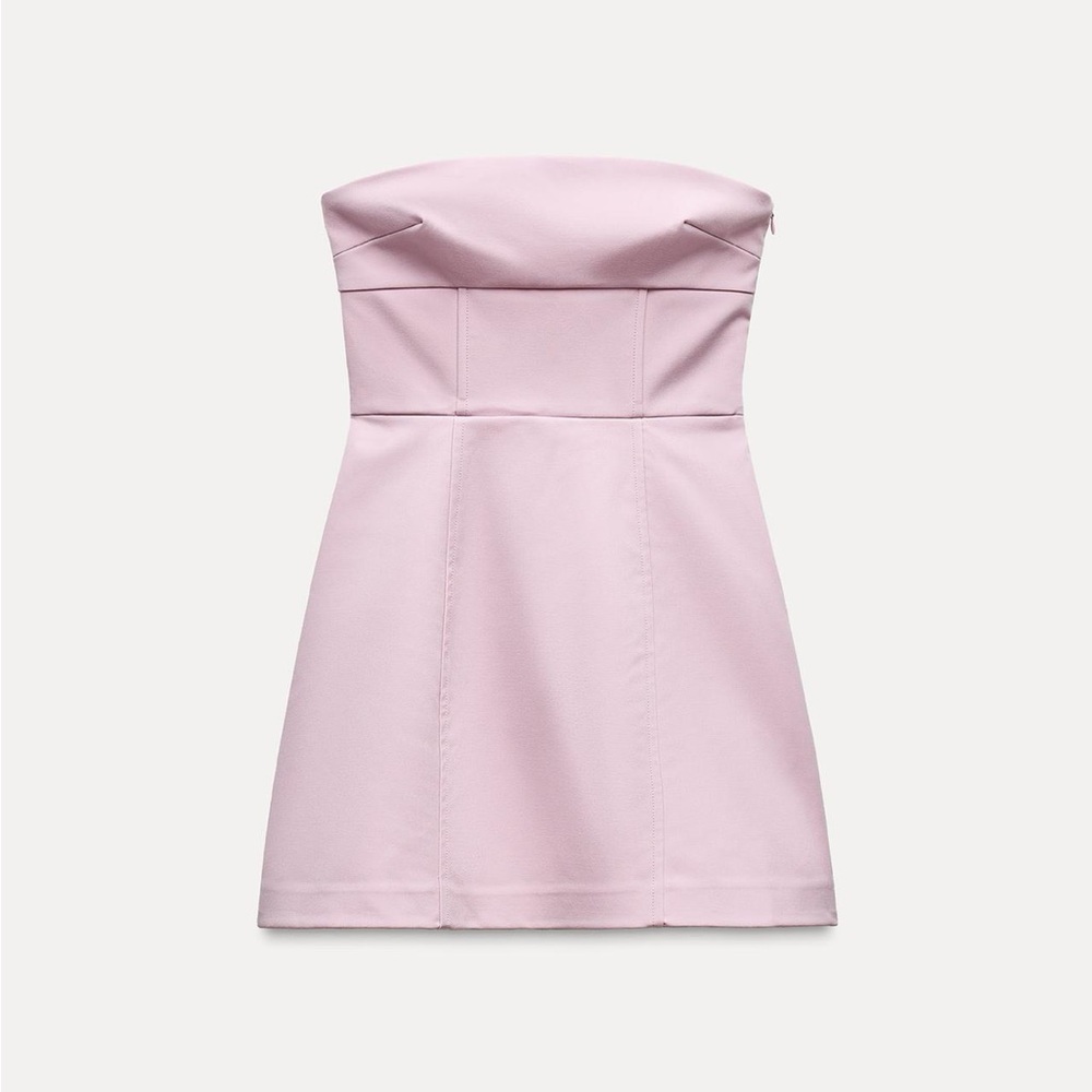 Zara Pink Strapless Bow Dress